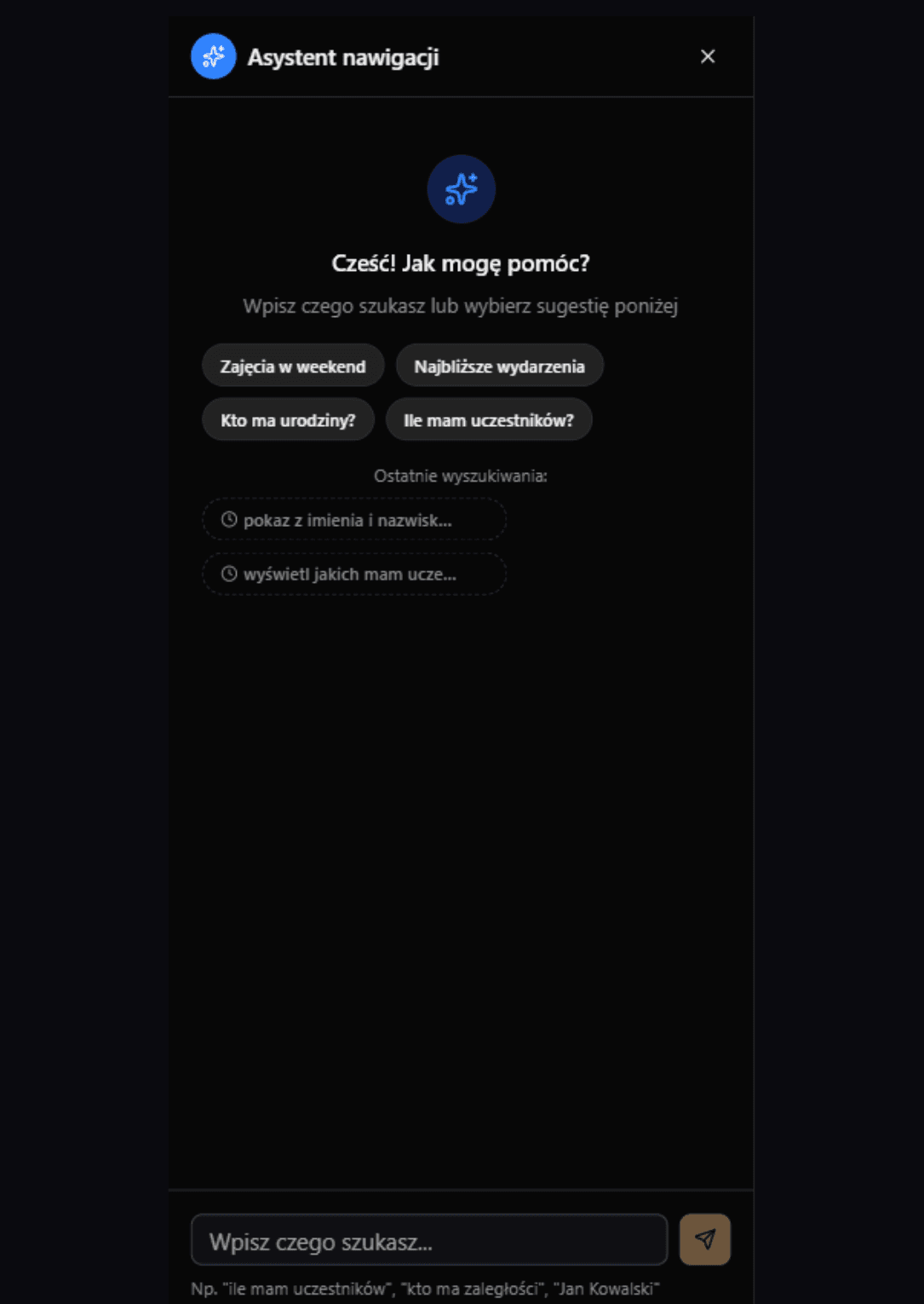 Asystent AI w Klubowniku — wyszukiwanie i nawigacja