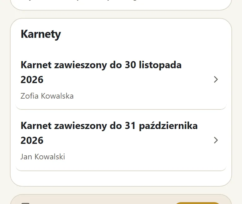 Zawieszone karnety rodziny na Starcie