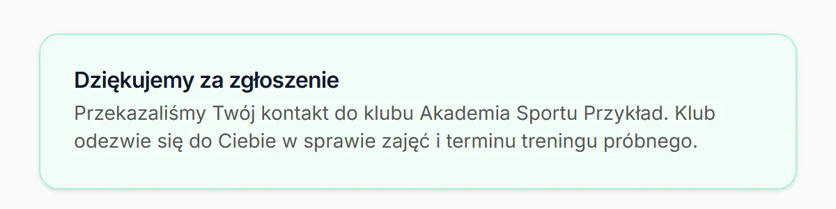 Potwierdzenie wysłania kontaktu