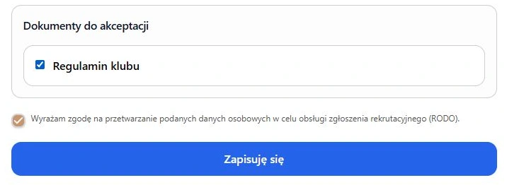 Formularz naboru — dokumenty i wysłanie