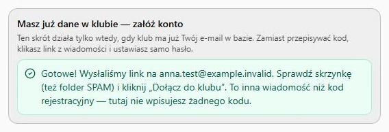 Potwierdzenie przyjęcia zaproszenia — rzeczywisty ekran; lokalna kolejka i zamknięta wysyłka, bez potwierdzania odbioru prawdziwego e-maila