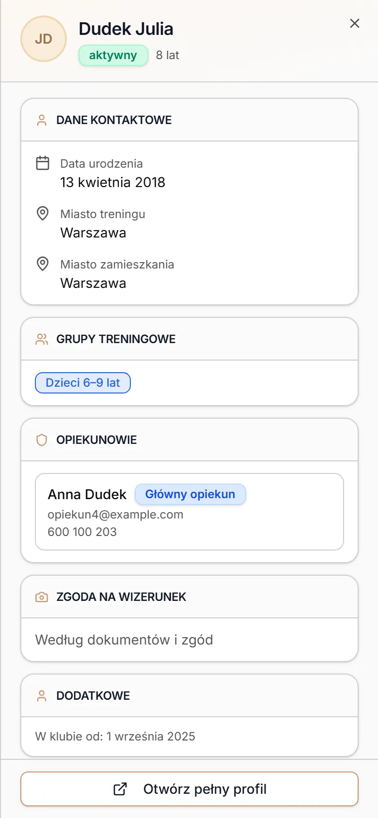 Podgląd uczestnika