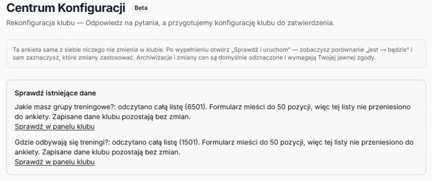 Pełne liczby odczytanych danych oraz wyjaśnienie pojemności formularza