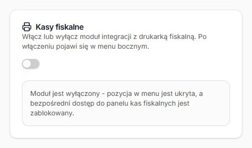 Kasy fiskalne — potwierdzony stan wyłączony