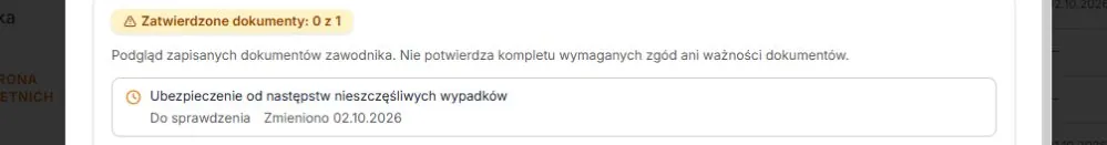 Dokumenty — zgłoszenie bez zatwierdzenia
