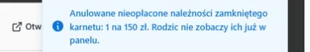 Odepnij — wynik anulowania przyszłych należności