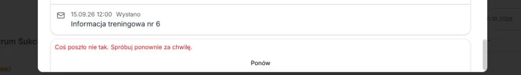 Komunikacja — zachowana lista po błędzie starszej strony