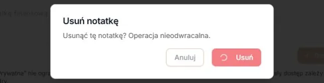 Notatki — usuwanie w trakcie