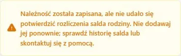 Zapisana należność z ostrzeżeniem — wynik rozliczenia salda wymaga sprawdzenia