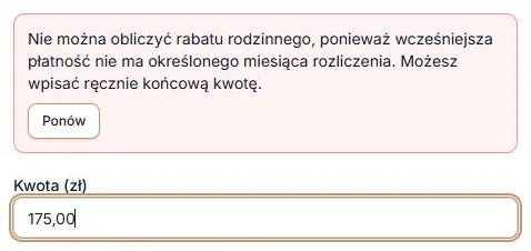 Świadoma ręczna kwota 175 zł po odmowie automatycznej wyceny