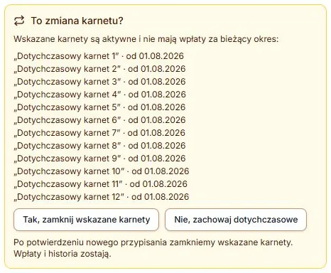 Pełna lista dwunastu karnetów — bez obcięcia po dziesiątej pozycji