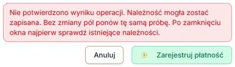 Niepotwierdzone nowe przypisanie — sprawdzenie wyniku i ponowienie tej samej próby