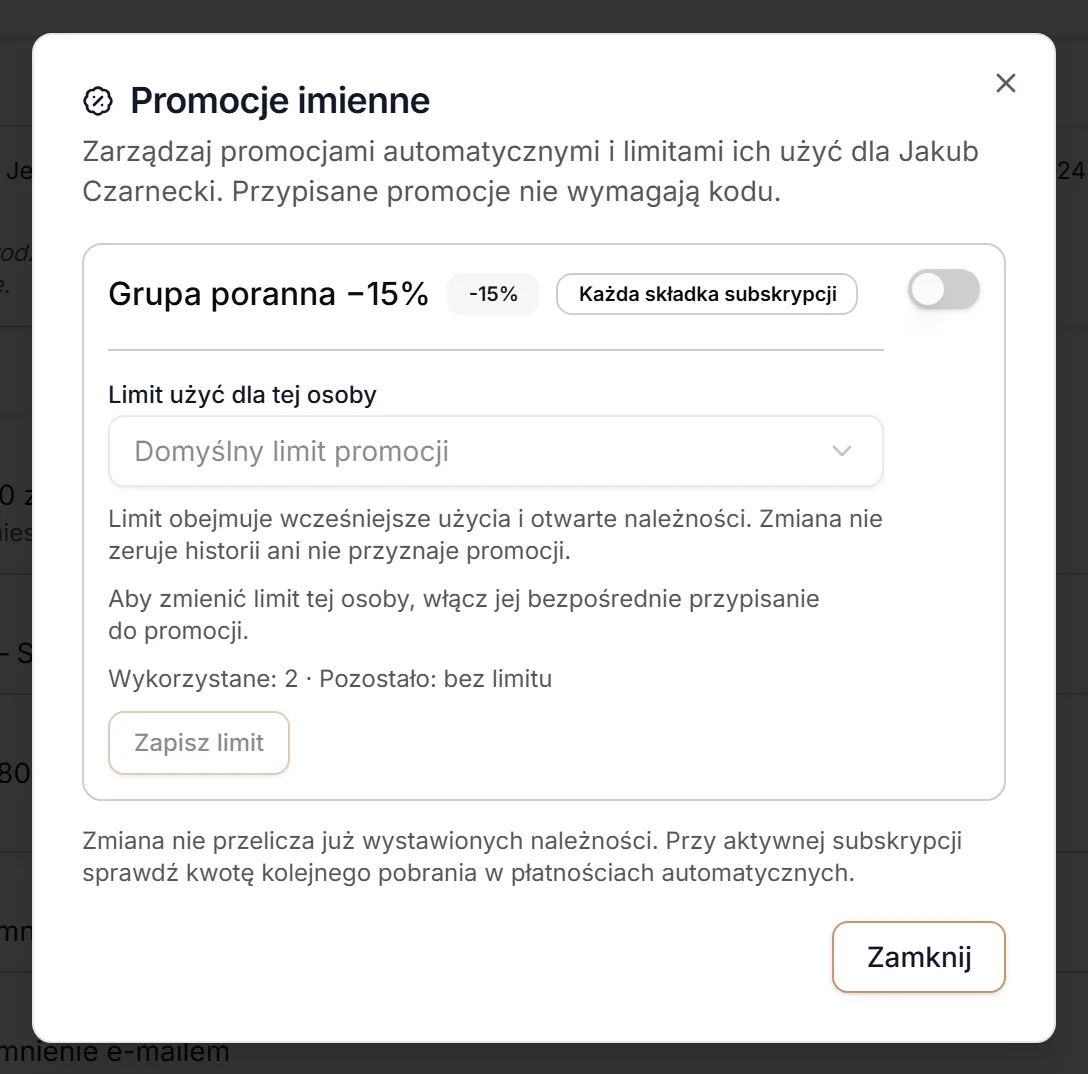 Promocje imienne
