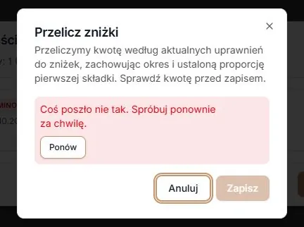 Nieudany odczyt i bezpieczne ponowienie podglądu