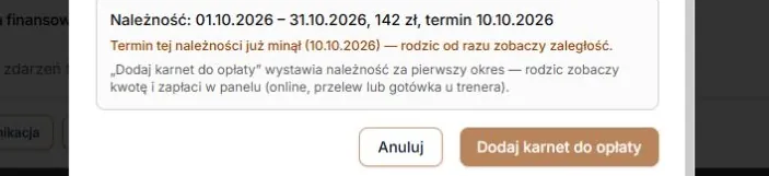 Zniżki — kwota i termin należności przed przypisaniem