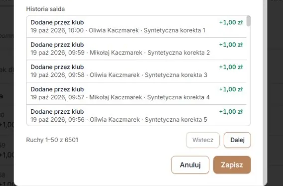Historia 6501 ruchów — pierwsze 50 i przejście Dalej