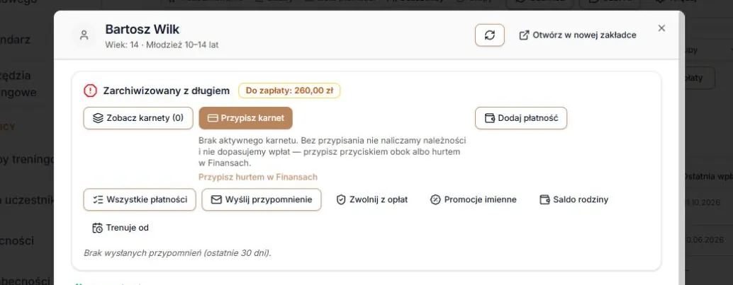 Stan: zarchiwizowany z długiem