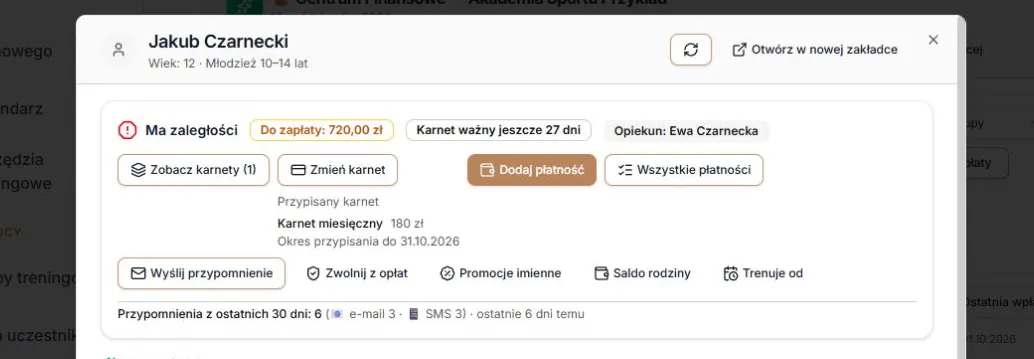 Zaległość i całe saldo do zapłaty
