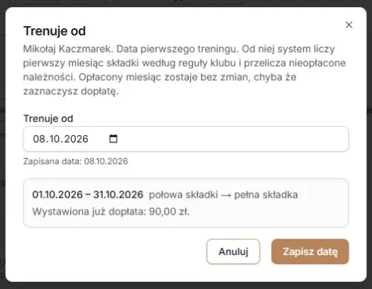 Wystawiona dopłata pomniejsza brakującą kwotę