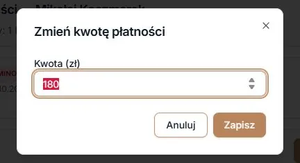Bieżąca kwota należności przed korektą