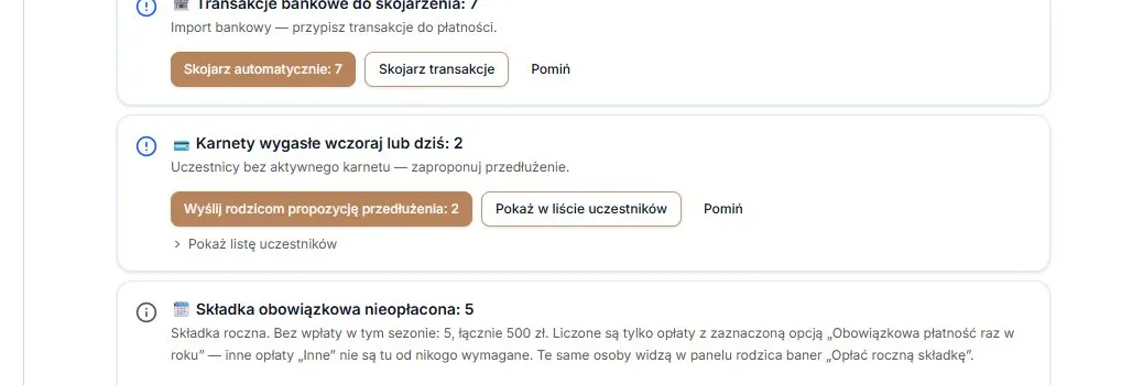 Pozycja „Karnety wygasłe wczoraj lub dziś”