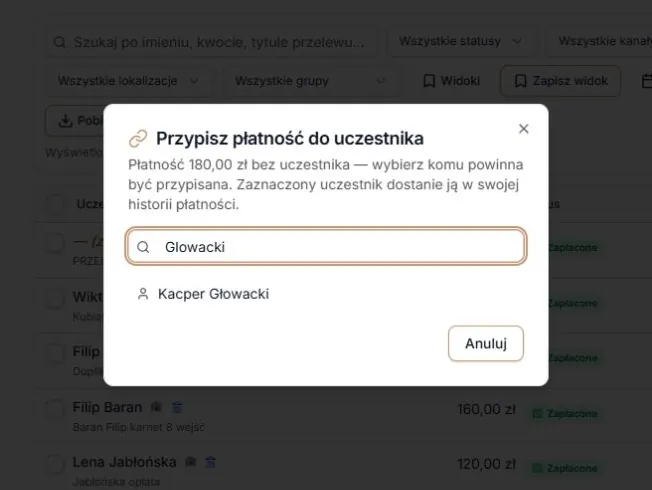 Wyszukanie osoby do przypisania