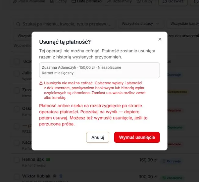 Decyzja o wymuszeniu pozostaje w dialogu