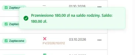Kwota przeniesiona na saldo rodziny