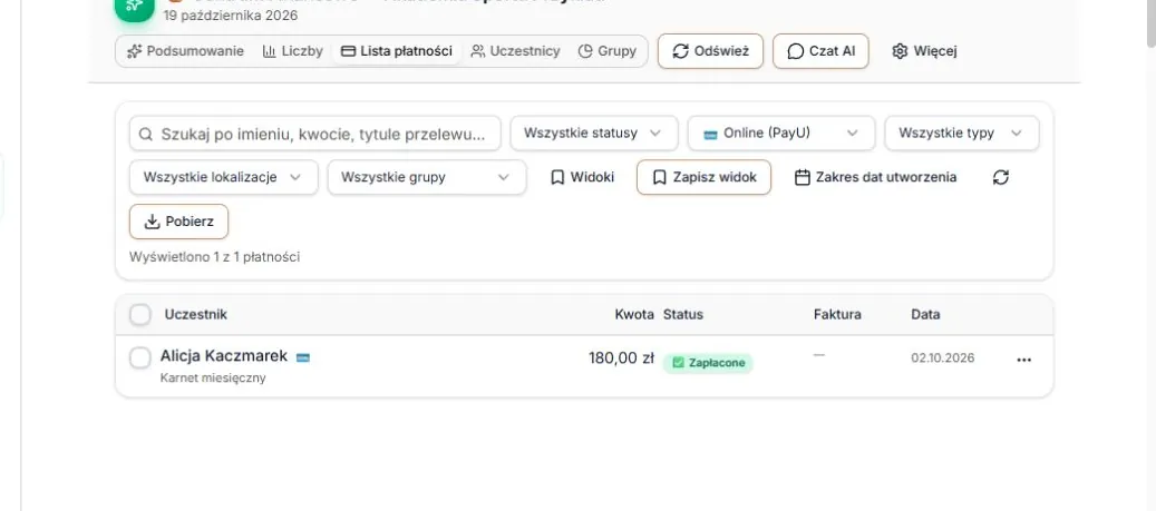 Kanał: Online (PayU)