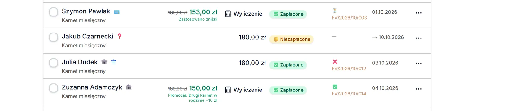 Kwoty po zniżce automatycznej i po promocji