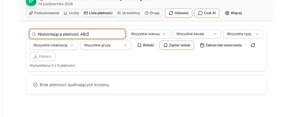 Poprawne wyszukiwanie bez wyników