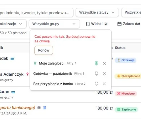Błąd zmiany widoku z zachowaną listą i ponowieniem odczytu
