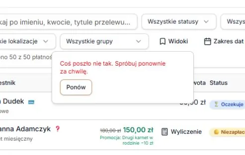 Błąd odczytu widoków z przyciskiem Ponów