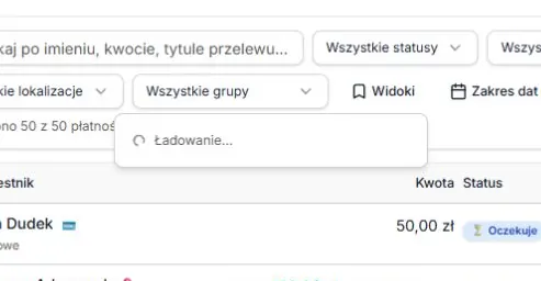 Oczekiwanie na odczyt zapisanych widoków