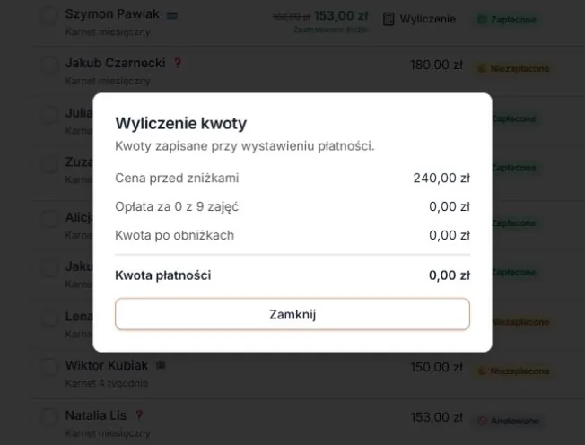 Zerowa kwota pierwszego okresu pozostaje zerem