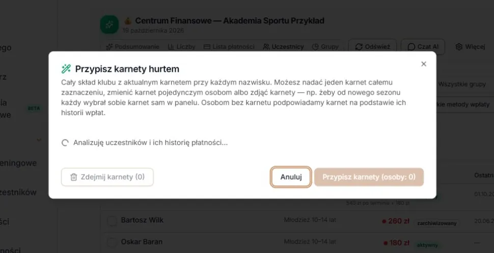 Wczytywanie składu do hurtowych karnetów