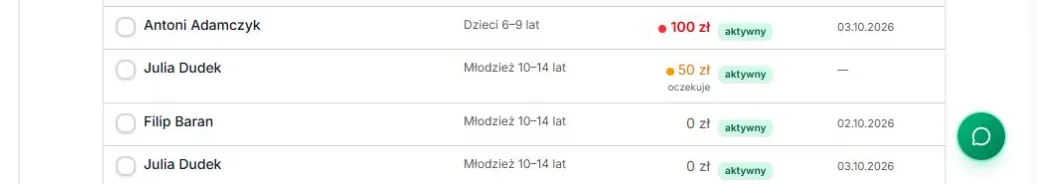 Zero otwartych należności w wybranym zakresie