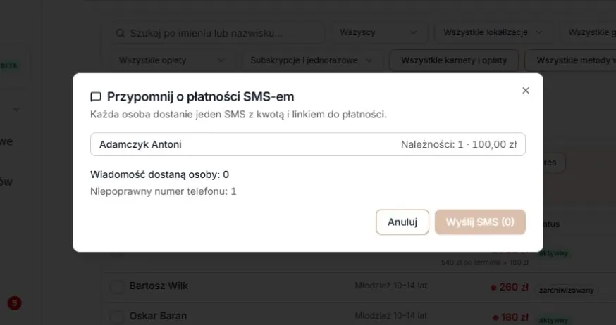 Niepoprawny numer — osobna przyczyna pominięcia SMS