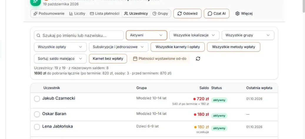 Nowy wynik filtrów bez wcześniejszego zaznaczenia