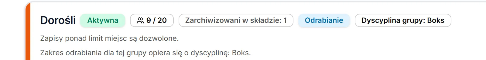 Zarchiwizowane profile w składzie i własna dyscyplina grupy