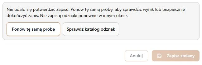 Rzeczywista edycja po utracie odpowiedzi po zapisie: ostrzeżenie i ponowienie zapisanej próby; fikcyjna zmiana w lokalnym PostgreSQL