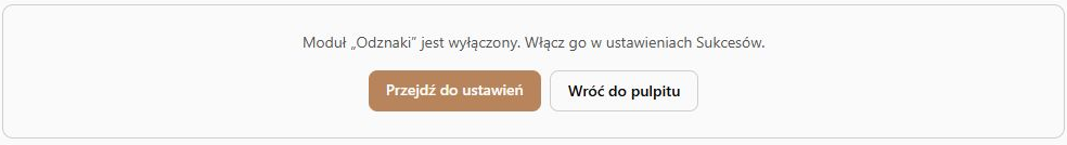Rzeczywisty komunikat wyłączonych Odznak i przejście do ustawień; lokalny klub z fikcyjnymi danymi