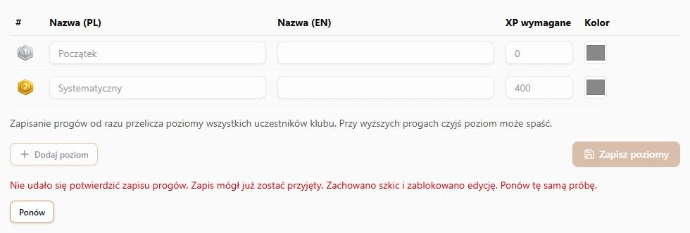 Zapis mógł zostać przyjęty — zachowany szkic, zablokowana edycja i ponowienie tej samej próby