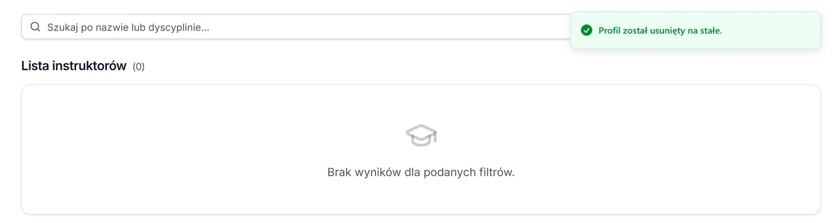 Profil bez historii usunięty