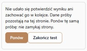 Niepotwierdzony zapis Beep: ponowienie tej samej próby i dostępne zatrzymanie zegara