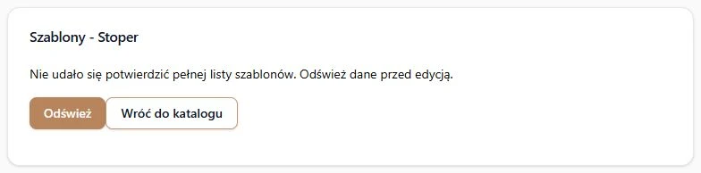 Nieudany odczyt szablonów i przycisk ponowienia