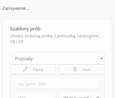 Oczekiwanie na zapis: komunikat nad zablokowanym obszarem pomiaru