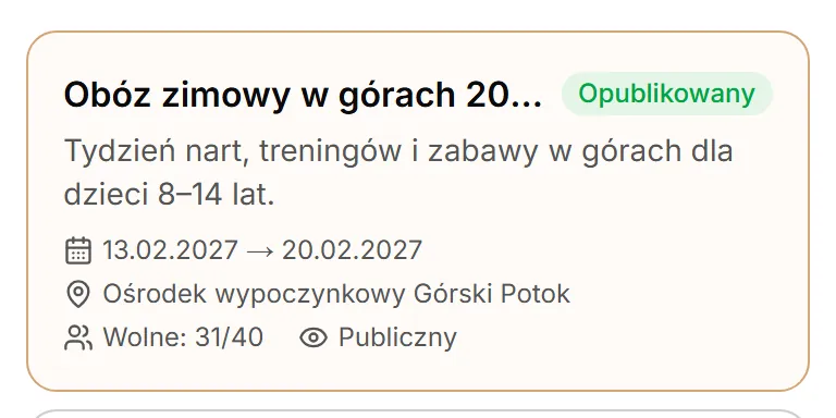 Karta obozu na liście