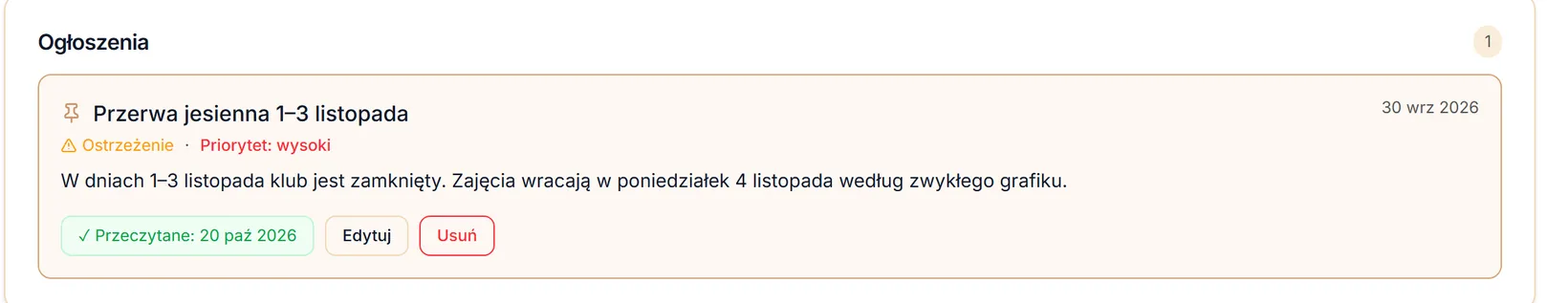 Lista po usunięciu