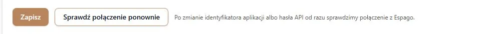 Ponowne sprawdzenie połączenia, jeśli Espago chwilowo nie odpowiadało
